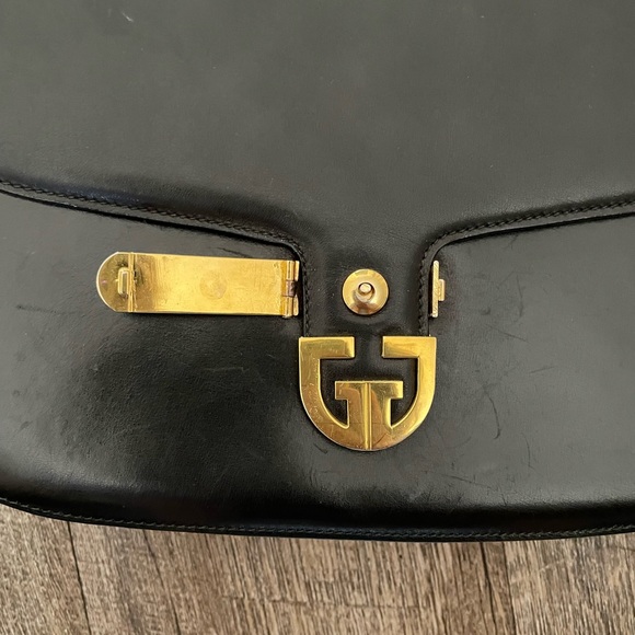 Vintage Gucci shoulder bag leather with gold hardware - Picture 3 of 16